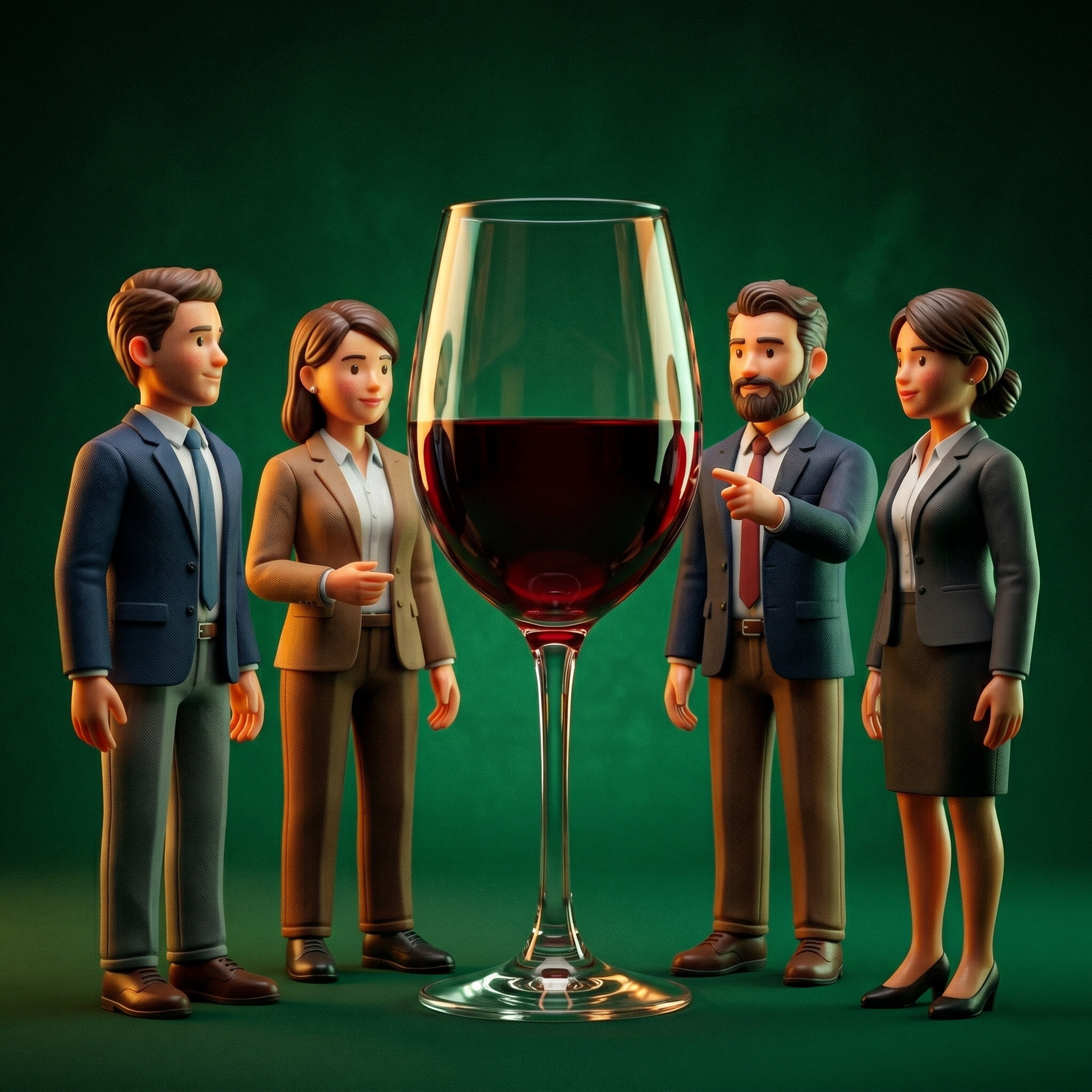 Bicchiere di vino gigante circondato da persone: il boom del vino analcolico